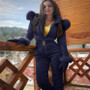 Winter Outdoor Fashion Skiing Suit Hooded Outdoor Sports Zipper Ladies Ski Jumpsuit