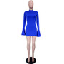 Women'S Solid Color Sexy Flare Sleeve Dress Nightclub Wear