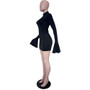 Women'S Solid Color Sexy Flare Sleeve Dress Nightclub Wear