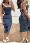 Women Striped Sleeveless Casual Dress