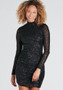 Women Sexy Long Sleeve Bodycon Sequin Dress