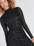 Women Sexy Long Sleeve Bodycon Sequin Dress