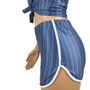 Women Sexy Women Striped Letter Baseball Top and Skirt Two-piece Set