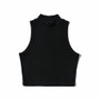 Women Stand Collar Sexy Sleeveless Crop Top