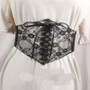 Women transparent lace elastic Lace-Up decorative belt