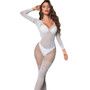 Women Glow-in-the-Dark Jumpsuit Long Sleeve Off Shoulder Net Clothing Sexy Lingerie