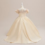 Girl piano performance clothing evening gown tailed princess dress