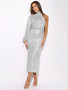 Winter and Spring Evening Dress Cocktail Wear Women's Sequin Sequin Slit Long dresses