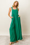 BiBi Texture Sleeveless Wide Leg Jumpsuit