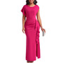 Sexy Fashion Solid Color Round Neck Ruffle Women's Dress