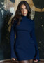 Women's Autumn Sexy Round Neck Chic Slim Fit Long Sleeve Bodycon Dress