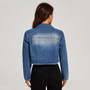 Women's Distressed Short Denim Jacket