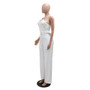 Women's Style Fashionable Solid Color Jumpsuit Slim One Shoulder One Piece Wide Leg Pants