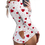 Autumn And Winter Button Flip Adult Pajamas Printed Christmas Long-Sleeved Home Clothes Jumpsuit