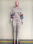 Stylish Printed Patchwork Casual Two Piece Track Suit