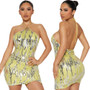 Fashionable Lace-Up Halter Low Back Sexy Women's Sequin Party Dress