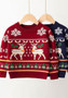 Autumn And Winter Children's Pullover Sweater Christmas Elk Baby Girl Basic Knitting Shirt
