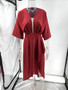 Casual V-Neck Solid Color Irregular Dress For Women