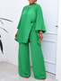 Women's Autumn Fashionable Loose Pleated Plus Size Chic Two Piece Suit
