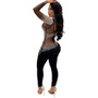 Women Sexy Mesh See-Through Beaded Long Sleeve Jumpsuit