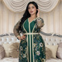 Women Arabian muslim dress Spring sequined web robe two-piece set