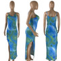 Women Tie Dye Printed Tank Top Strap Dress