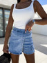 Summer Fashionable Casual Solid Color Denim Shorts