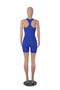 Fashionable Summer Women's Solid Color Hollow Halter Neck Sexy Slim Low Back One-Piece Sports Romper