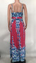 Women Printed Sling Crossover V-Neck Long Dress