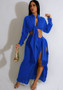 Women's Two-Piece Fringed Slit Skirt Set