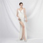 Elegant Beading Stripe Sequin Evening Gown