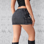 Women's Summer Retro Stretch Tight Fitting Cargo Pocket Denim Skirt