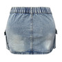 Women's Summer Retro Stretch Tight Fitting Cargo Pocket Denim Skirt