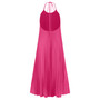 Women's Solid Color Halter Backless Loose Pleated Dress Beach Holidays Long Dress