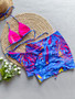 Sexy Printed Two Pieces Bikini Skirt Three-Piece Women's Swimsuit