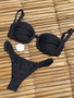 Sexy Solid Two Pieces Women's Bikini Swimsuit