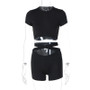 Women spring Backless short-sleeved T-shirt and shorts two-piece set