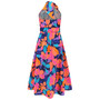 Women Sexy Stand Collar Sleeveless Printed Maxi Dress