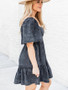 Spring Summer Short-Sleeved Loose Denim Dress