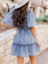 Spring Summer Short-Sleeved Loose Denim Dress