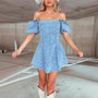 Spring Summer Fashionable Sexy Slim Short Sleeve Women Denim Dress