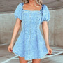 Spring Summer Fashionable Sexy Slim Short Sleeve Women Denim Dress