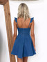 Women's Summer Fashion Casual Fly Sleeve Low Back Denim Dress