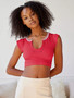 Women Summer Sexy Knitting Ribbed Crop T-Shirt