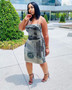 Plus Size Women Summer Casual Print Dress