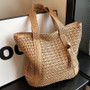 Women French Holidays Summer Shoulder Beach Beach Bag Woven Straw Bag