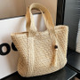 Women French Holidays Summer Shoulder Beach Beach Bag Woven Straw Bag