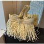 Women Straw Woven Bag Shoulder Bag Thailand Holidays Beach Beach Bag