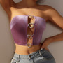 Women Heart Shaped Diamond Sexy Strapless Basic Top