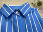 Spring Casual Blue And White Striped Career Loose Shirt